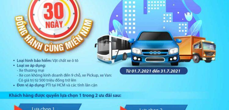 PTI ưu đãi cho khách hàng tham gia bảo hiểm vật chất xe ô tô