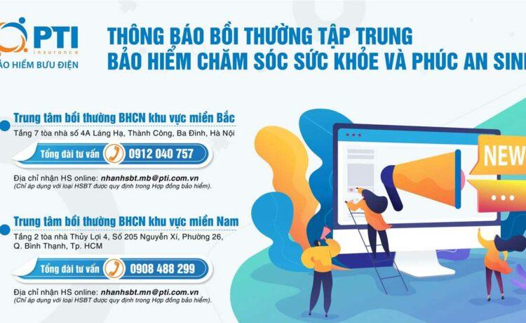 Thông báo bồi thường tập trung bảo hiểm Chăm sóc sức khỏe và Phúc An Sinh