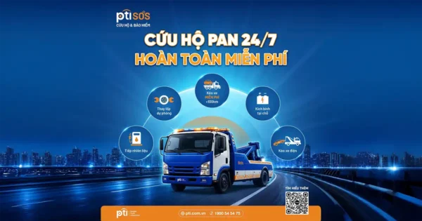 Cứu hộ PAN 24/7 miễn phí của PTI là gì? Tìm hiểu quyền lợi kích bình, thay lốp, kéo xe 100km dành cho khách hàng bảo hiểm ô tô PTI còn hiệu lực.